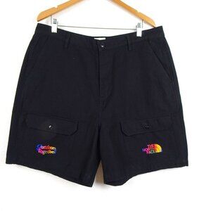 North Face Valley Cargo Shorts Men's Size 38 Black Relaxed Fit Cotton